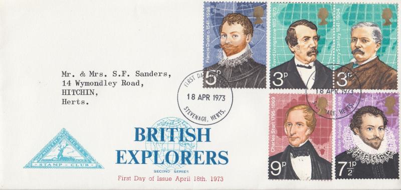 1973 (04) Explorers - North Herts Stamp Club - Stevenage FDI