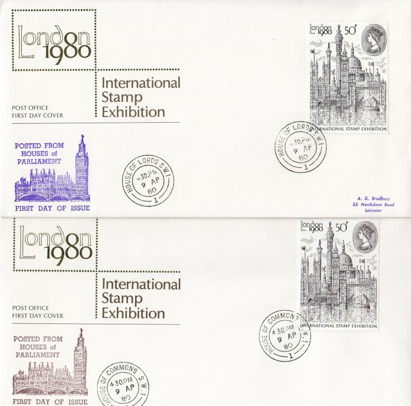 1980 (04) London 50p - PO (Pair) - House of Commons & Lords CDS's