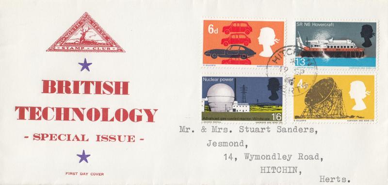 1966 (09) British Technology- Ord - North Herts Stamp Club - Hitchin CDS