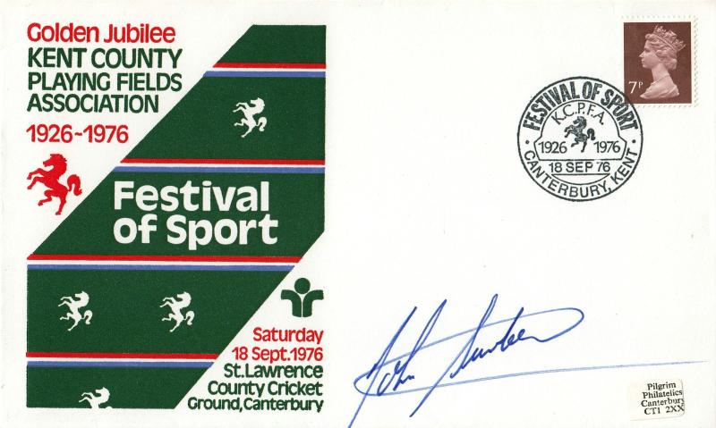 1976 (09) Kent Playing Fields Association Festival of Sport - Pilgrim Commemorative Cover - Signed by the late John Surtees