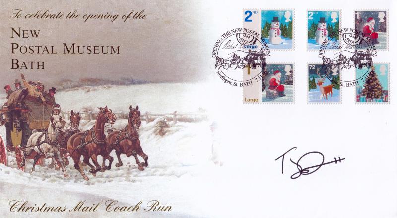 2006 (11) Christmas (Stamps) - Internet 'Bath Postal Museum' Official - Signed by the late Terry Pratchett