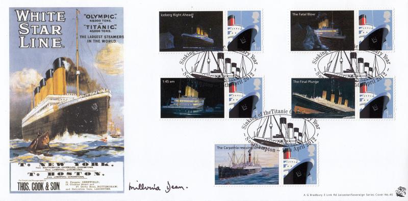 2012 (04) Titanic Sinking Anniversary - Bradbury Sovereign 40 - Southampton H/S - Signed Millvina Dean
