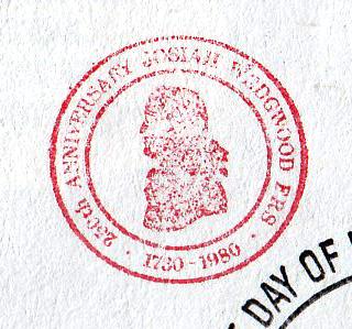 1980 (04) Wedgwood PSB - Wedgwood Cover - Multi-Value Pane Only - Barlaston H/S + Wedgwood Cachet