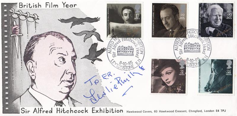 1985 (10) Films - Hawkwood 'Alfred Hitchcock Exhibition' Official - Signed by the late Leslie Phillips