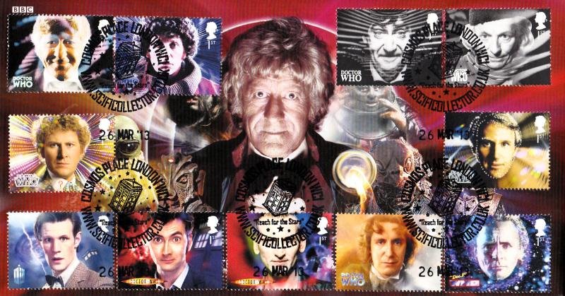 2013 (03) Doctor Who (Stamps) - Steven Scott 'Cosmos Place' (Jon Pertwee) Official