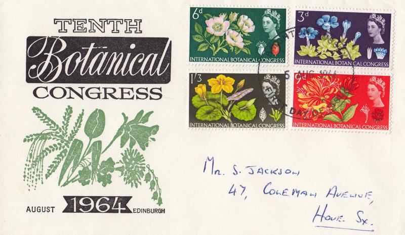 1964 (08) Botanical - Green 'Plants' Cover - Non Phosphor - Brighton FDI