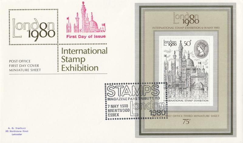 1980 (05) London 50p M/S - PO - Stamps Magazine H/S
