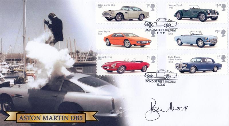 2013 (08) British Auto Legends (Stamps) - Internet 'Bond Street' Official - Signed by Roger Moore