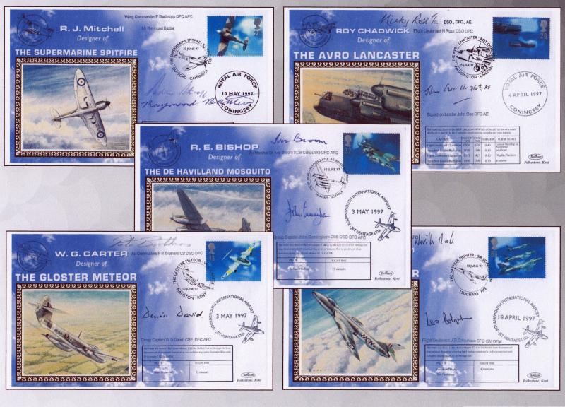 1997 (06) Architects of The Air - Benham Small Silk Official Set of Five - Multi-Signed