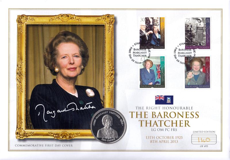 2013 (05) Falkland Islands 'Baroness Thatcher' - Westminster Sterling Silver Proof Crown FDC