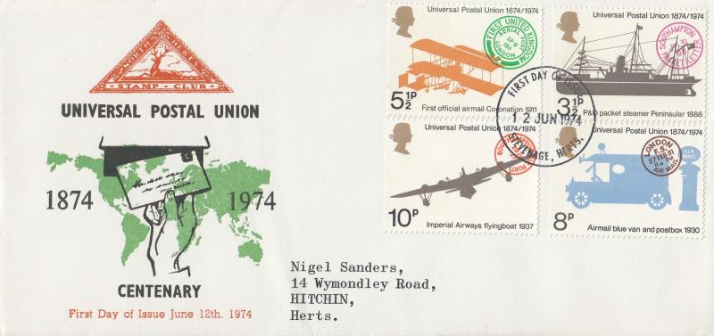 1974 (06) UPU - North Herts Stamp Club - Stevenage FDI