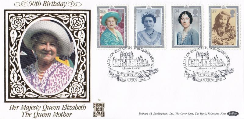 1990 (08) Queen Mother's 90th Birthday - Benham Gold (500) Official
