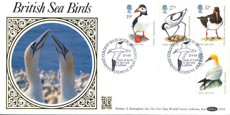 1989 (01) Birds - Benham SPG 8 'Gannet Colony, Bass Rock' Official