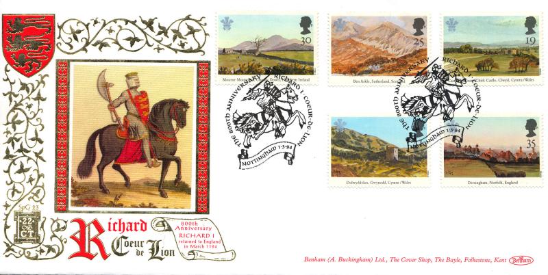 1994 (03) Prince of Wales Paintings - Benham SPG 23 'Richard I, Nottingham' Official
