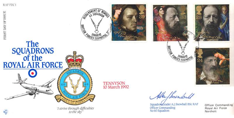 1992 (03) Tennyson - RAF FDC 1 '60 Squadron' Official