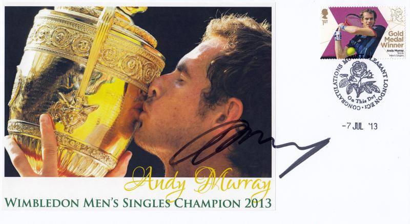2013 (07) Wimbledon Men's Singles Final - Internet Andy Murray's Win Commemorative 'Congratulations' Cover - Signed by Andy Murray