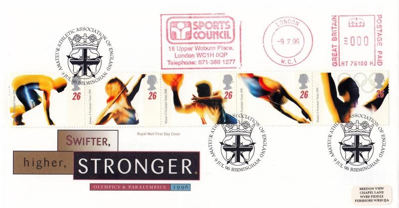 1996 (07) Olympics - RM - Amateur Athletics Association H/S + Sports Council Meter Mark