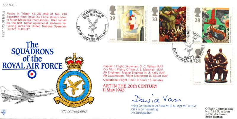 1993 (05) Art - RAF FDC 11 'No 216 Squadron' Official