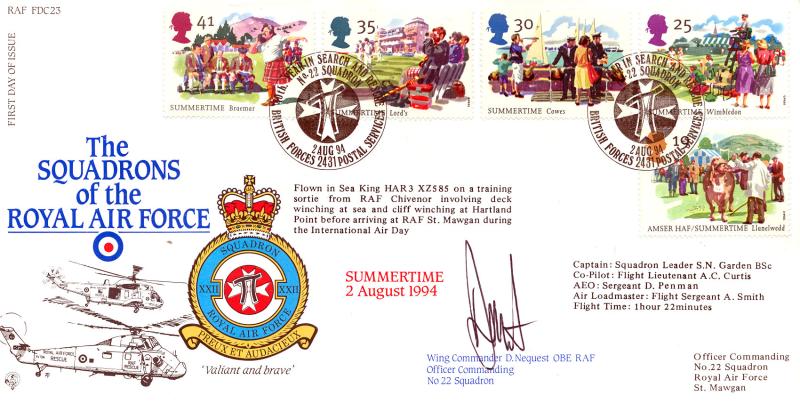 1994 (08) Summertime - RAF FDC 23 'No 22 Squadron' Official