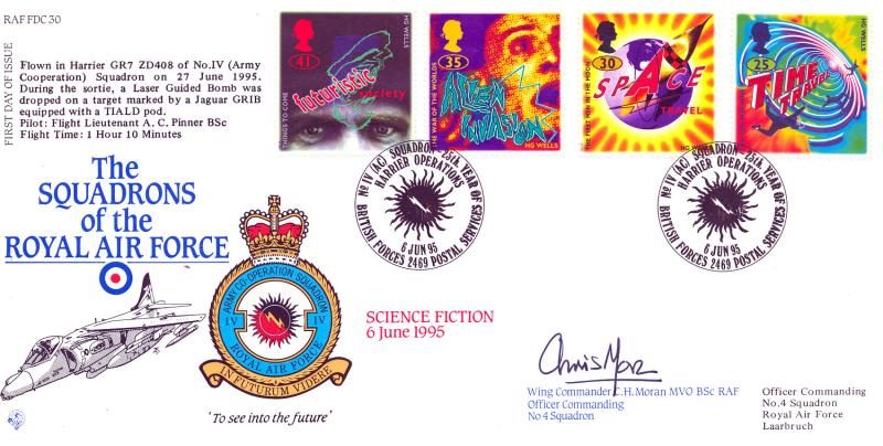 1995 (06) Sci-Fi - RAF FDC 30 'No 4 Squadron' Official