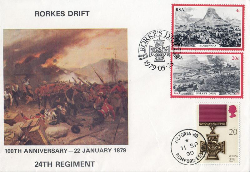1990 (09) Gallantry - Rorkes Drift Anniversary Cover - Doubled Victoria Rd CDS