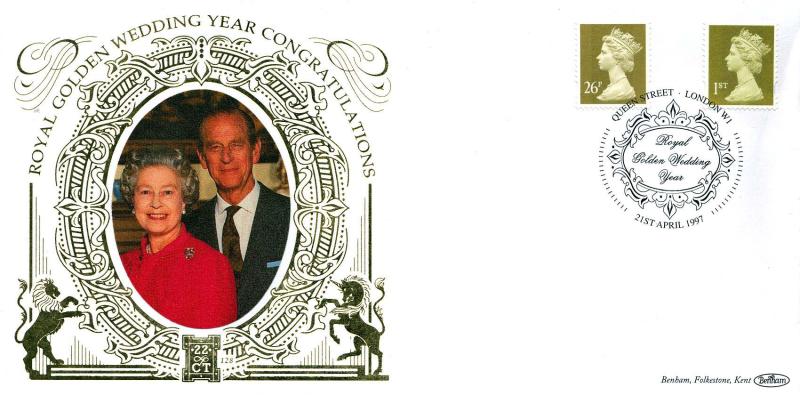 1997 (04) Golden Wedding Definitives - Benham Gold (500) Official