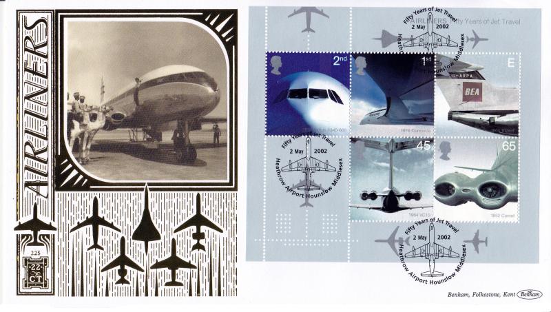 2002 (05) Airliners (M/S) - Benham Gold (500) Special