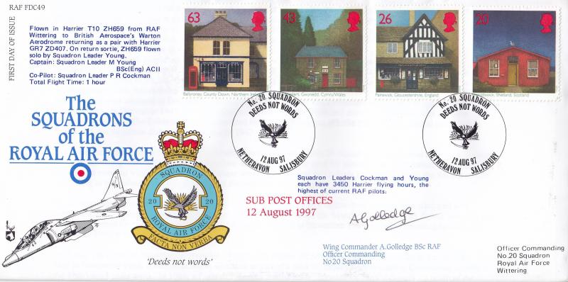 1997 (08) Sub Post Offices - RAF FDC 49 Official (20 Squadron)