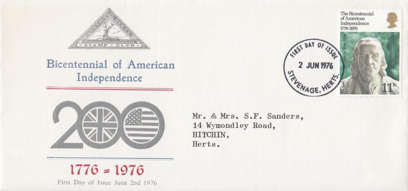 1976 (06) USA Bicentenary - North Herts Stamp Club - Stevenage FDI