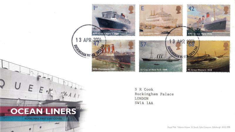 2004 (04) Ocean Liners (Stamps) - RM - Buckingham Palace CDS