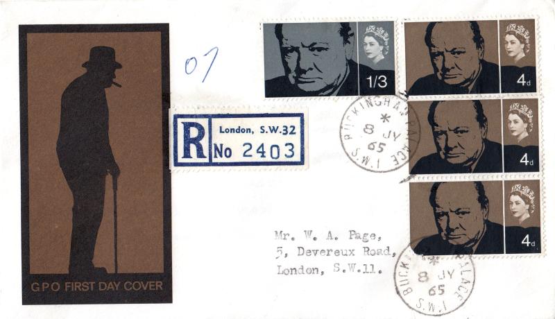 1965 (07) Churchill - GPO - Non Phosphor - Buckingham Palace CDS