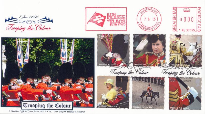 2005 (06) Trooping The Colour (Stamps) - Sheridan Official + The House of Flags Meter Mark