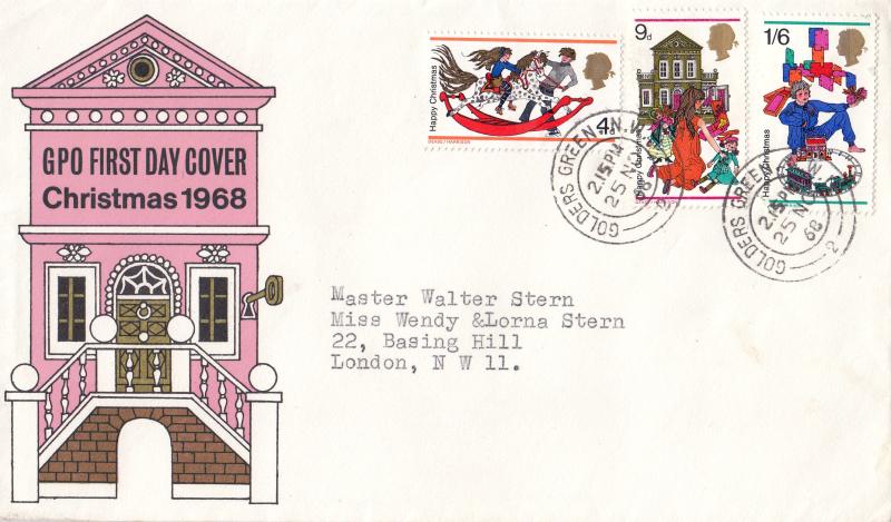 1968 (11) Christmas - GPO - Golders Green CDS