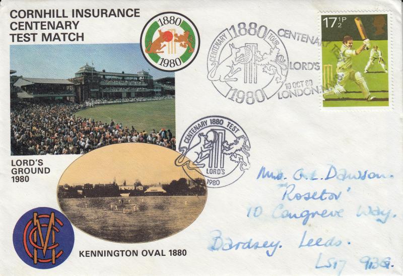 1980 (10) Sports - SP (Stamp Publicity) Centenary Tour NW8 Official (s)