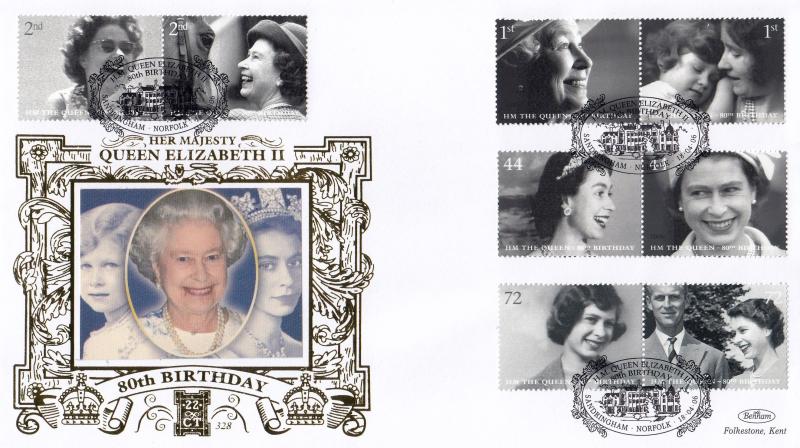 2006 (04) Queen's 80th Birthday - Benham Gold (500) Official