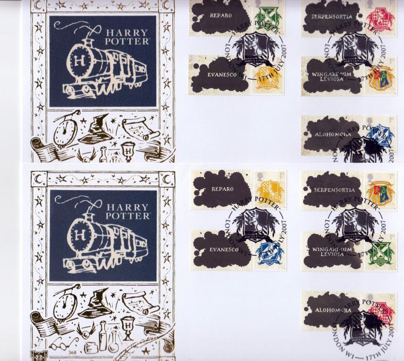 2007 (07) Harry Potter (Generic Sheet) - Benham Gold (500) Official (Pair)