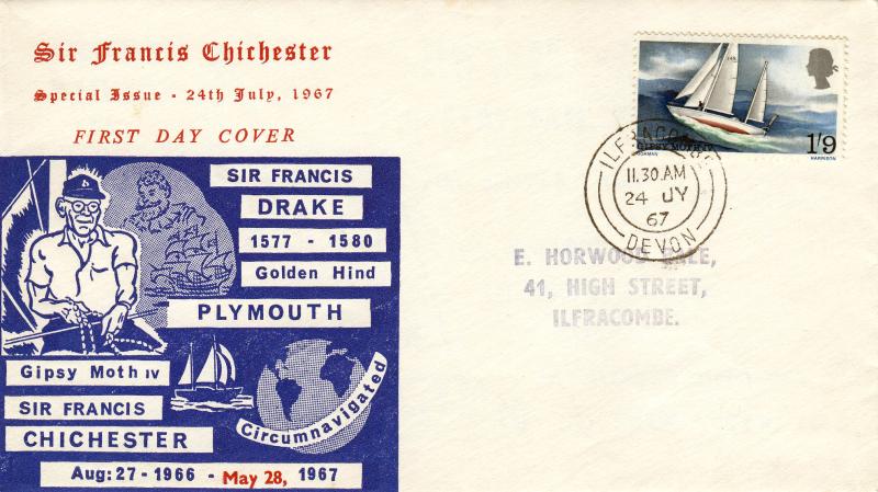 1967 (07) Chichester - Red Text & Blue Images Cover - Ilfracombe CDS
