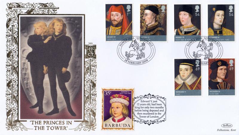 2008 (02) House of Lancaster & York (Stamps) - Benham Gold (500) Official