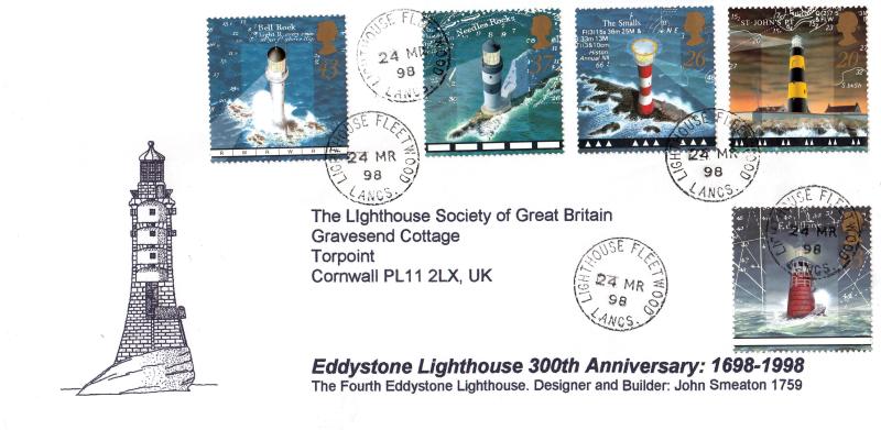 1998 (03) Lighthouses - Lighthouse Society of Great Britain Cover - Lighthouse CDS