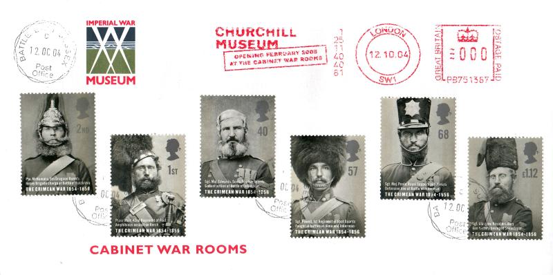 2004 (10) Crimean War - Imperial War Museum Cover - Battle CDS + Churchill Museum Meter Mark