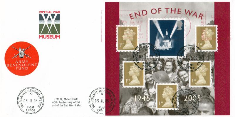 2005 (07) End Of The War M/S - Imperial War Museum Cover - Wargrave CDS + Imperial War Museum Meter Mark