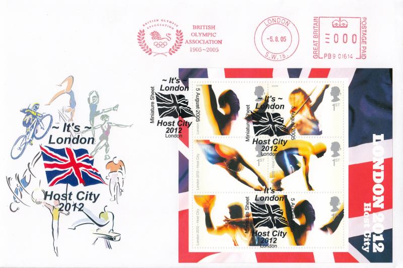 2005 (08) London Host City M/S - Sheridan Official + British Olympic Association Meter Mark