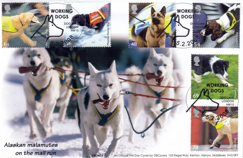 2008 (02) Working Dogs - Derek Williams GB Covers DW15 ALTERNATIVE Official