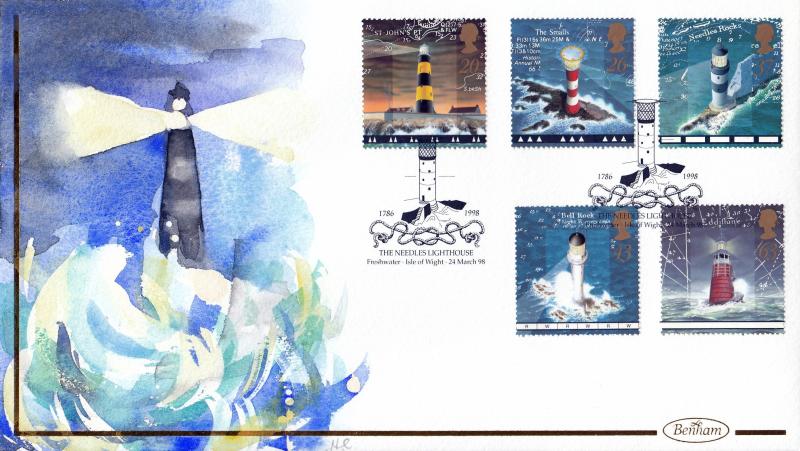 1998 (03) Lighthouses - Benham 'Hand Painted' (The Needles) Official