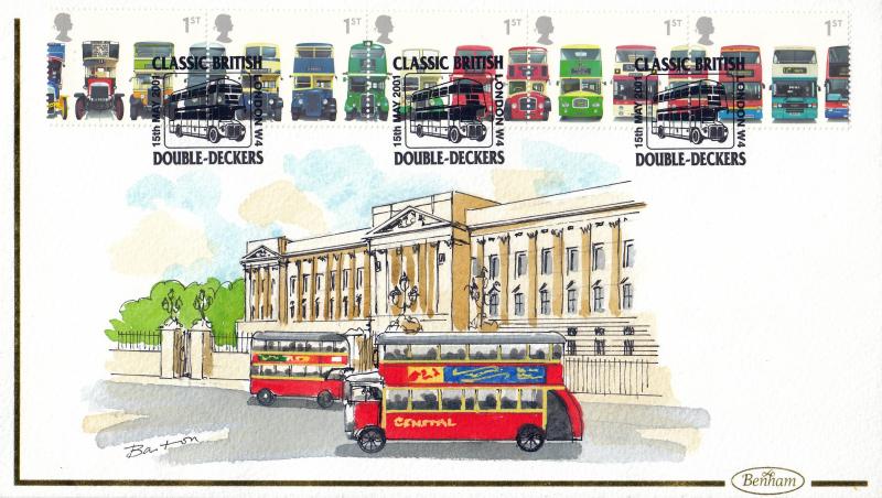 2001 (05) Buses (Stamps) - Benham 'Hand Painted' (London W4) Official