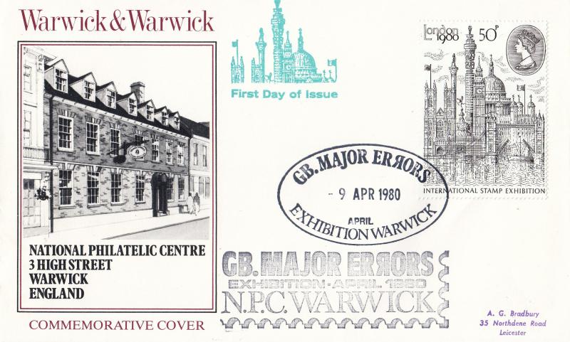 1980 (04) London 50p - Warwick & Warwick 'GB Major Errors' Official (Building Image)