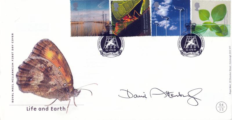 2000 (04) Life & Earth - RM - BF2589PS H/S - Signed by David Attenborough