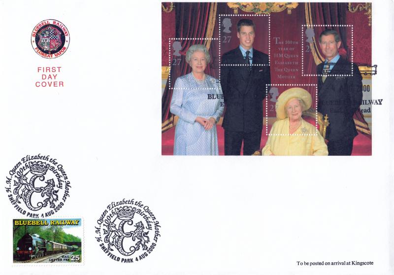 2000 (08) Queen Mother M/S - Bluebell Railway Official