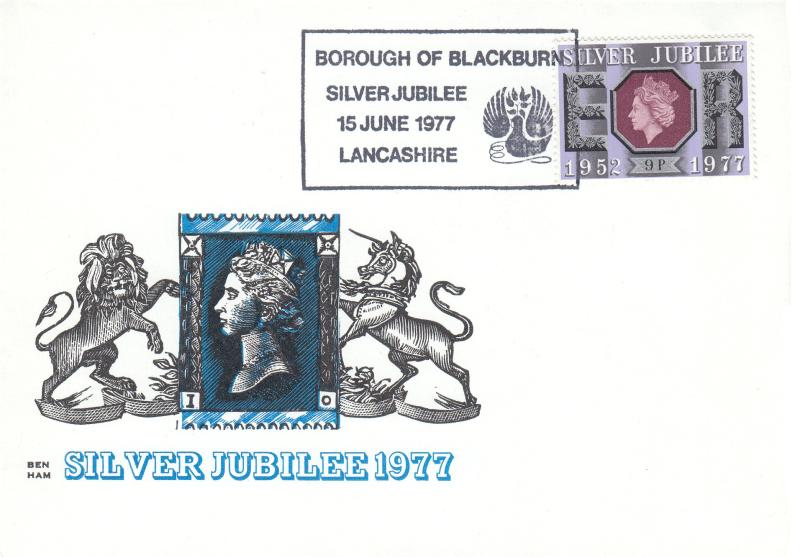 1977 (06) Jubilee 9p - Benham Engraved - Borough of Blackburn H/S