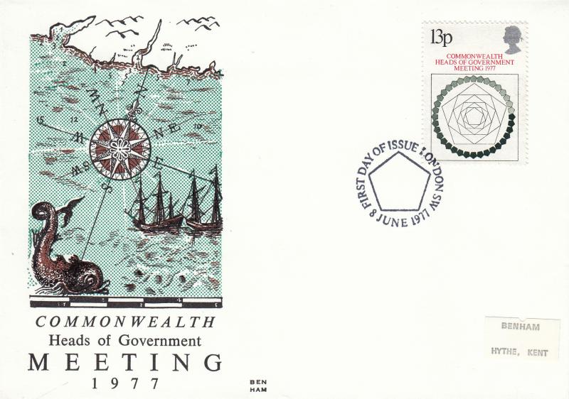 1977 (06) Heads of Government Meeting - Benham Engraved - London SW H/S